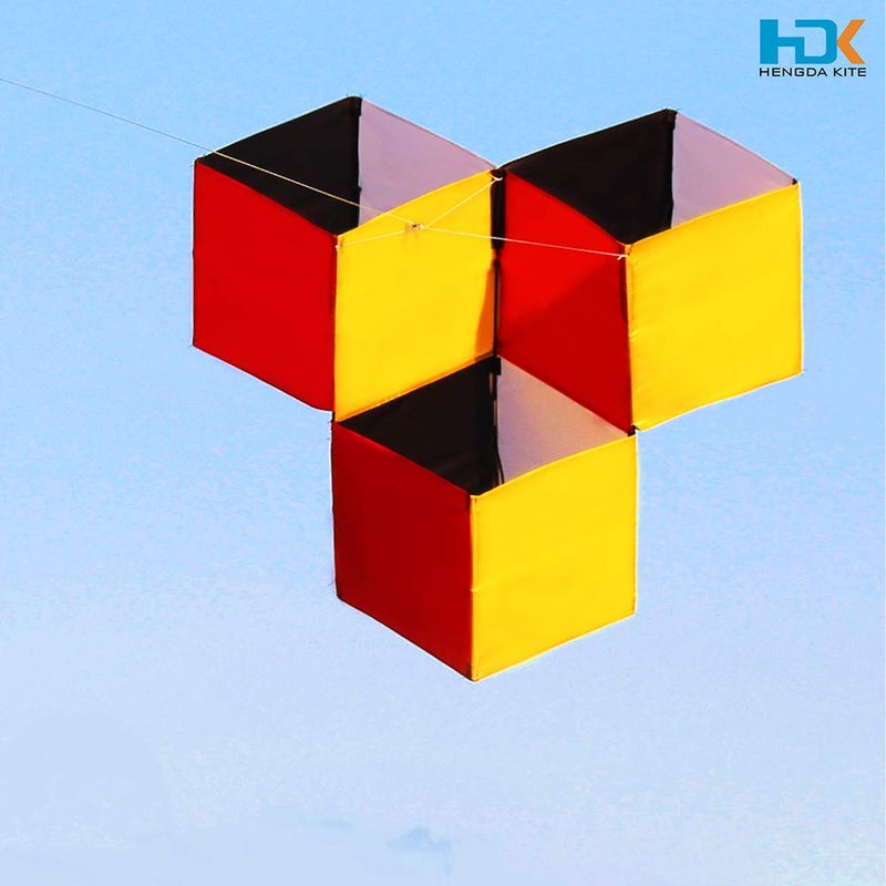 HENGDA KITE for Kids & Adults, 3D Magic Cube Box Kite Single Line Kite Flying for Children Kids Outdoor Toys Beach Park Playing - Image 2